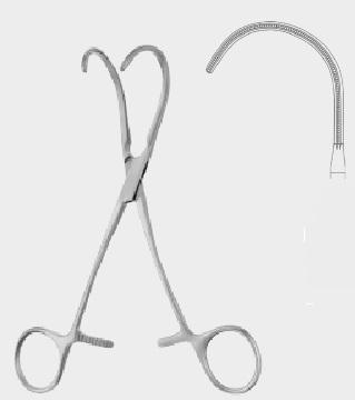 Атравматичний затискач ДЕБЕЙКІ (DEBAKEY), 17 см (cm), сильно вигнутий. Бренд: Zepf (Зепф).